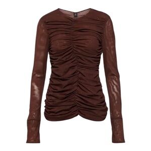 SIR the label Brown Ruched Blouse